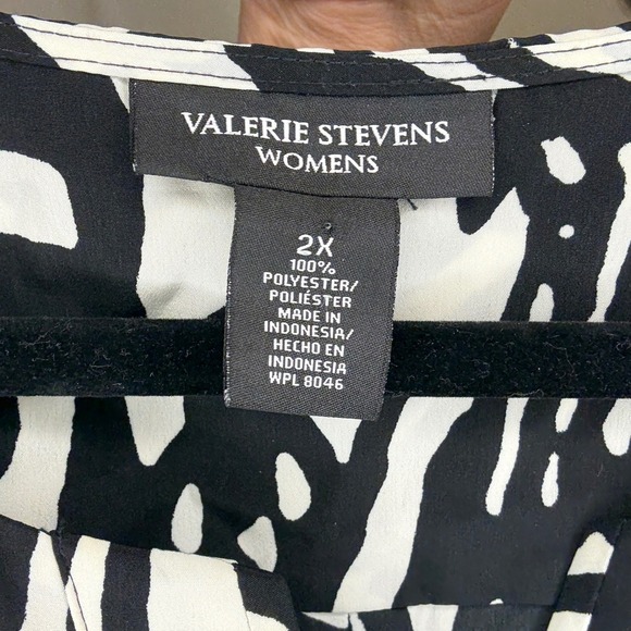 Valerie Stevens Blouse Top Animal Print Long Sleeve Career 2X WPL8046 - Picture 3 of 4